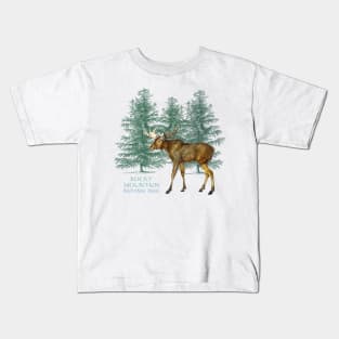 Rocky Mountain National Park Colorado Moose Trees Vintage-Look Kids T-Shirt